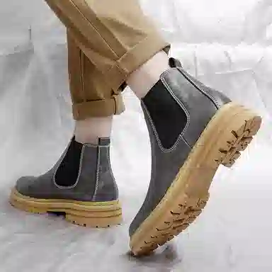 公牛魅力 厚底显高软底舒适 切尔西靴 男款