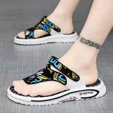 公牛魅力 气质时尚 通勤百搭潮流 橡胶底 防磨人字拖鞋 男款