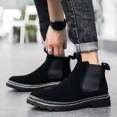 公牛魅力 英伦风复古休闲 短筒  切尔西靴 男款