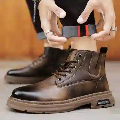 公牛魅力 加绒英伦风复古 短筒 马丁靴 男女同款