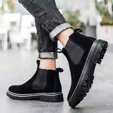 公牛魅力 英伦风复古休闲 短筒  切尔西靴 男款