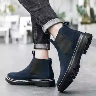 公牛魅力 英伦风复古休闲 短筒  切尔西靴 男款