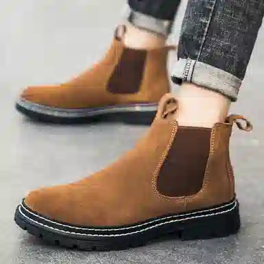 公牛魅力 英伦风复古休闲 短筒  切尔西靴 男款