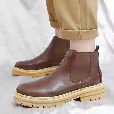 公牛魅力 厚底显高软底舒适 切尔西靴 男款