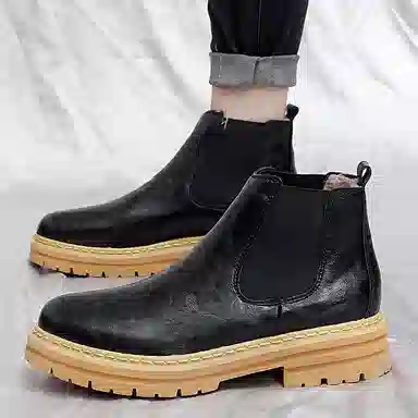 公牛魅力 厚底显高软底舒适 切尔西靴 男款