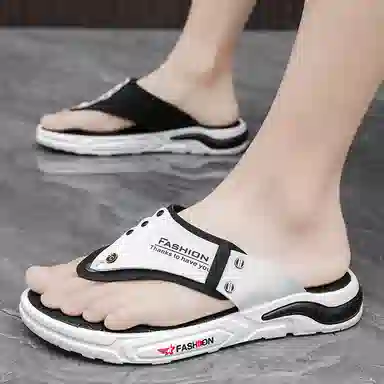 公牛魅力 百搭时尚 通勤潮流 橡胶底 防磨人字拖鞋 男款