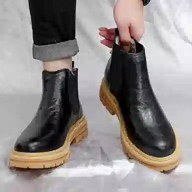 公牛魅力 厚底显高软底舒适 切尔西靴 男款