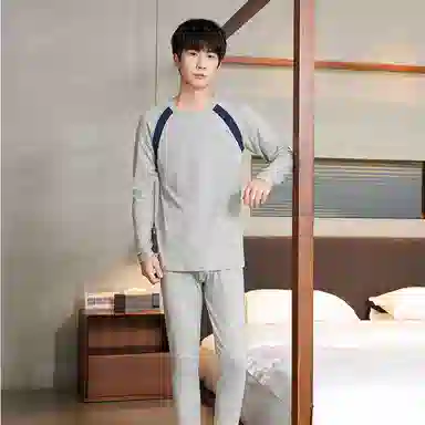 贴身领域 青少年抗菌毛杉薄款长袖秋衣长裤秋裤保暖套装 男款