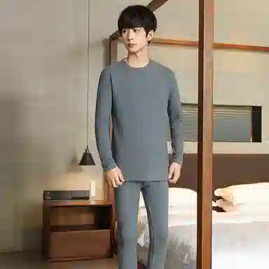 贴身领域 青少年内衣羊绒蚕丝加厚加绒秋衣秋裤秋冬季学生保暖套装 男款