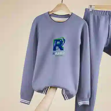 贴身领域 加绒加厚冬季青少年圆领可外穿秋衣秋裤内衣保暖套装 男款