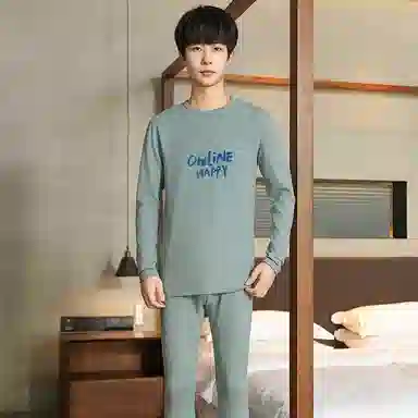 贴身领域 青少年内衣羊绒蚕丝德绒秋衣秋裤打底秋线衣线裤冬季保暖套装 男款