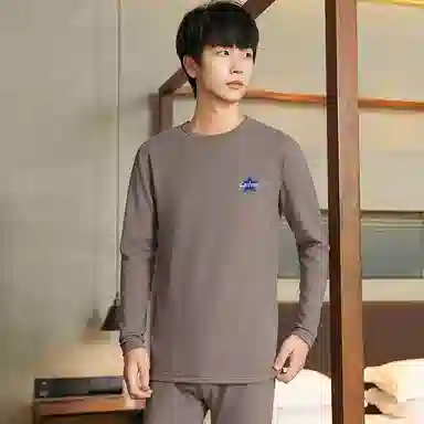 贴身领域 青少年内衣羊绒蚕丝德绒秋衣秋裤打底秋线衣线裤冬季保暖套装 男款