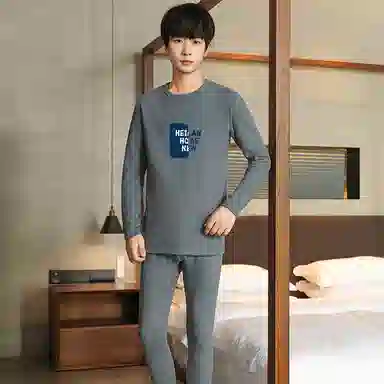 贴身领域 青少年内衣羊绒蚕丝德绒秋衣秋裤打底秋线衣线裤冬季保暖套装 男款