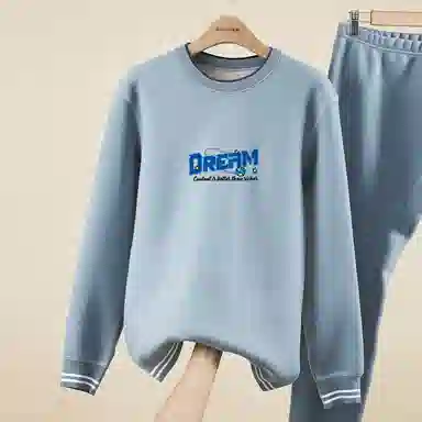 贴身领域 加绒加厚冬季青少年圆领可外穿秋衣秋裤内衣保暖套装 男款