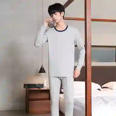 贴身领域 青少年纯棉秋衣秋裤全棉初高中学生线衣线裤大童内衣保暖套装 男款