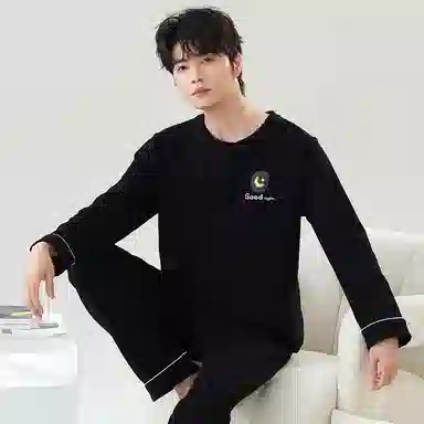 贴身领域 青少年圆领舒适透气可外穿睡衣套装 男款