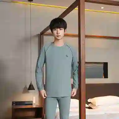 贴身领域 羊绒蚕丝青少年德绒男士秋衣秋裤打底线衣线裤内衣保暖套装 男款