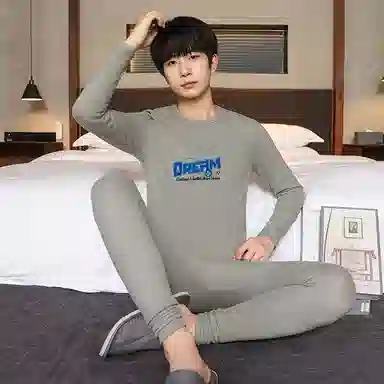 贴身领域 青少年内衣羊绒蚕丝德绒秋衣秋裤打底秋线衣线裤冬季保暖套装 男款