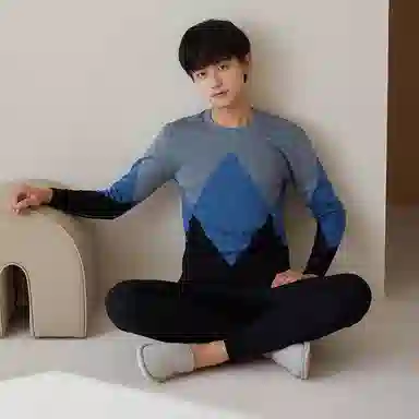 贴身领域 加厚加绒圆领可外穿秋衣秋裤防寒保暖套装 男款