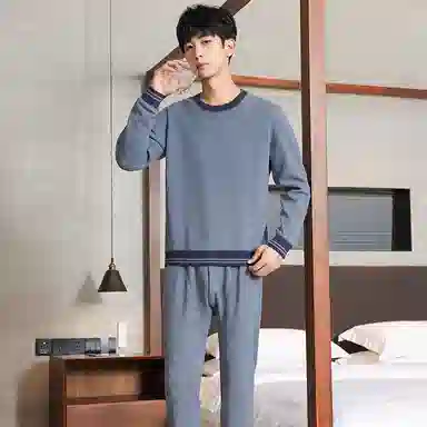 贴身领域 加厚加绒打底毛衫保暖套装 男款