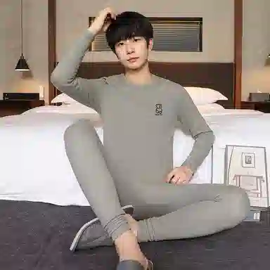 贴身领域 青少年内衣羊绒蚕丝德绒秋衣秋裤打底秋线衣线裤冬季保暖套装 男款