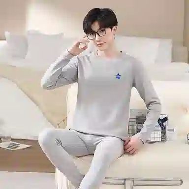 贴身领域 青少年德绒初中高中学生秋衣秋裤棉毛衫内衣保暖套装 男款