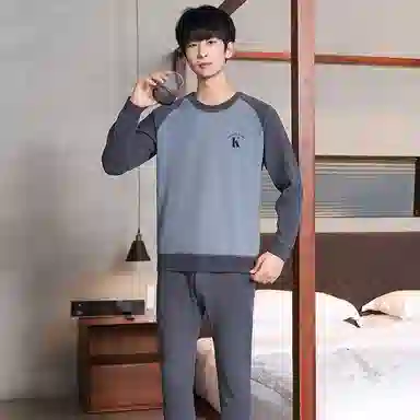 贴身领域 加绒加厚可外穿青少年长袖长裤保暖套装 男款