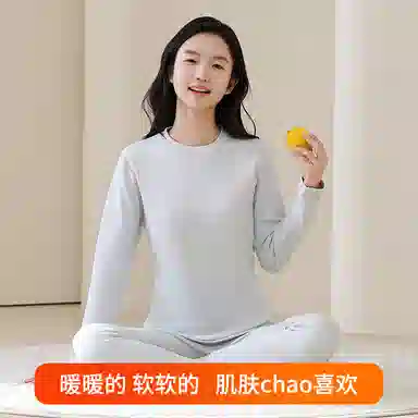 贴身领域 秋冬羊绒蚕丝德绒内衣女士初高中学生加厚秋衣秋裤女冬季保暖套装 女款