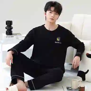 贴身领域 青少年圆领舒适透气可外穿睡衣套装 男款