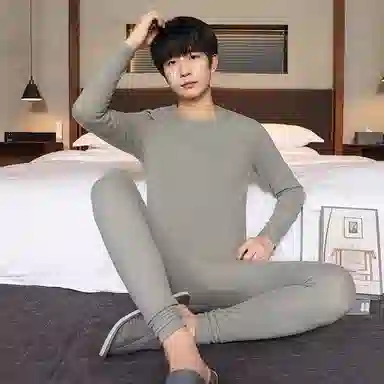 贴身领域 青少年内衣羊绒蚕丝德绒秋衣秋裤打底秋线衣线裤冬季保暖套装 男款