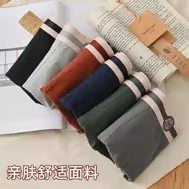 贴身领域 纯棉抗菌透气平角内裤 男款