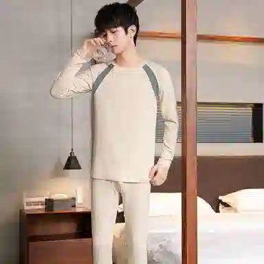 贴身领域 青少年抗菌毛杉薄款长袖秋衣长裤秋裤保暖套装 男款