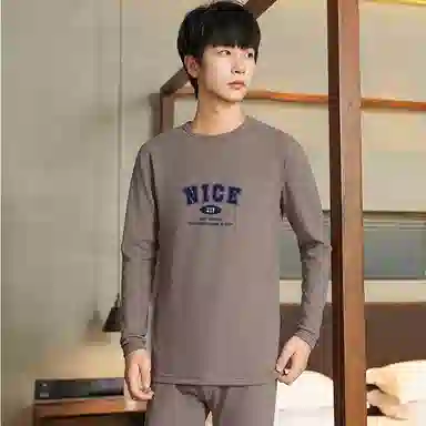 贴身领域 青少年内衣羊绒蚕丝德绒秋衣秋裤打底秋线衣线裤冬季保暖套装 男款
