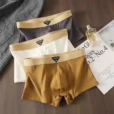 贴身领域 纯棉青年个性潮流运动夏季腰带字母休闲中腰舒适透气平角内裤 男款