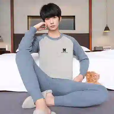 贴身领域 青少年内衣加绒加厚初高中学生防寒内衣秋衣秋裤冬季保暖套装 男款
