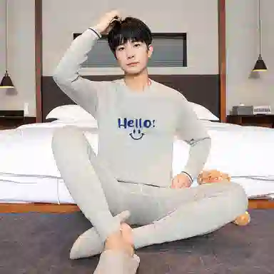 贴身领域 青少年加绒加厚初高中学生防寒打底保暖套装 男款