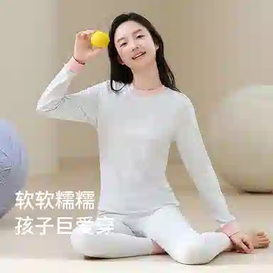 贴身领域 秋冬少女秋衣秋裤女士大童儿童中学生纯棉全棉毛衫初中高内衣保暖套装 女款