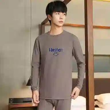 贴身领域 青少年内衣羊绒蚕丝德绒秋衣秋裤打底秋线衣线裤冬季保暖套装 男款