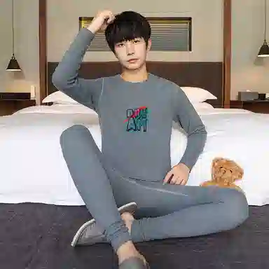 贴身领域 青少年内衣羊绒蚕丝德绒秋衣秋裤打底秋线衣线裤冬季保暖套装 男款