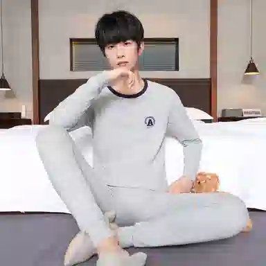 贴身领域 青少年纯棉秋衣秋裤全棉初高中学生线衣线裤大童内衣保暖套装 男款