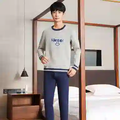 贴身领域 青少年内衣加绒加厚内搭棉毛衫打底秋衣秋裤冬季保暖套装 男款