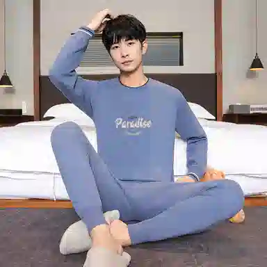 贴身领域 青少年加绒加厚初高中学生防寒打底保暖套装 男款