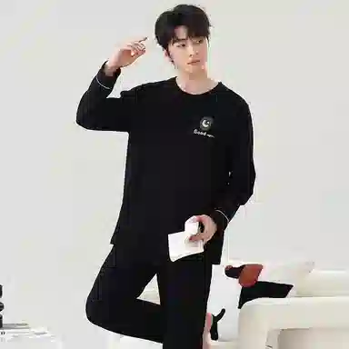 贴身领域 青少年圆领舒适透气可外穿睡衣套装 男款