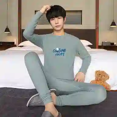 贴身领域 青少年内衣羊绒蚕丝德绒秋衣秋裤打底秋线衣线裤冬季保暖套装 男款