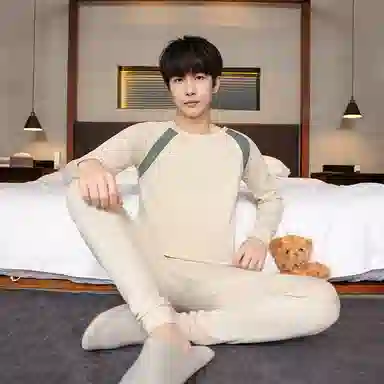 贴身领域 青少年抗菌毛杉薄款长袖秋衣长裤秋裤保暖套装 男款