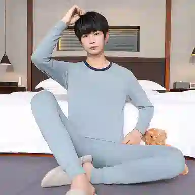 贴身领域 青少年纯棉秋衣秋裤全棉初高中学生线衣线裤大童内衣保暖套装 男款