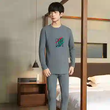 贴身领域 青少年内衣羊绒蚕丝德绒秋衣秋裤打底秋线衣线裤冬季保暖套装 男款