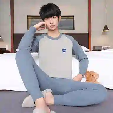 贴身领域 青少年加绒加厚初高中学生防寒打底保暖套装 男款