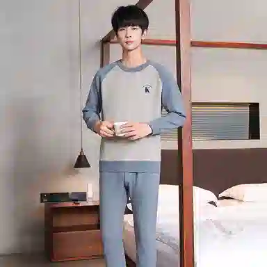 贴身领域 加绒加厚可外穿青少年长袖长裤保暖套装 男款