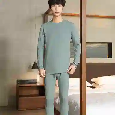 贴身领域 青少年内衣羊绒蚕丝德绒秋衣秋裤打底秋线衣线裤冬季保暖套装 男款